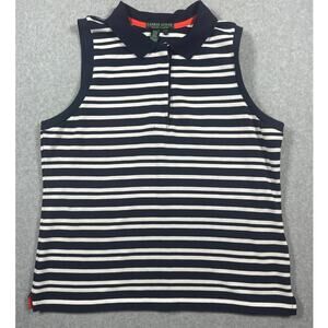 Lauren Active by Ralph Lauren Polo Tank Top Women Large White & Navy Striped